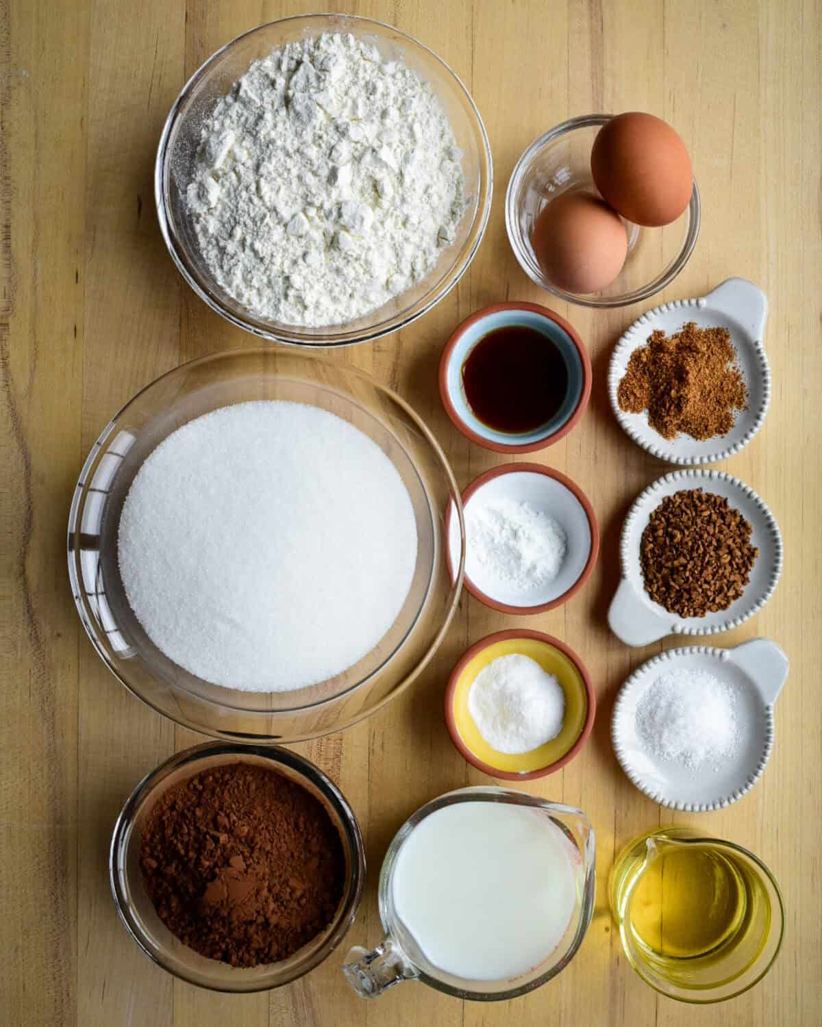 Ingredients for Spicy Chocolate Cake with Chilies