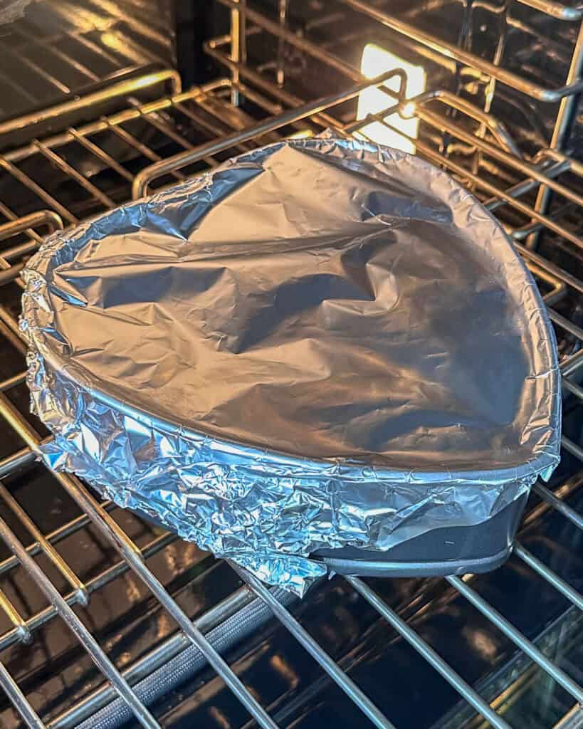 Cover the lasagna with foil and bake for 45 minutes.