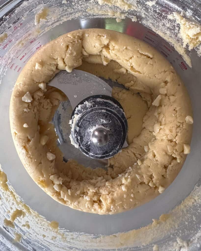 Mix the shortbread ingredients in a food processor.