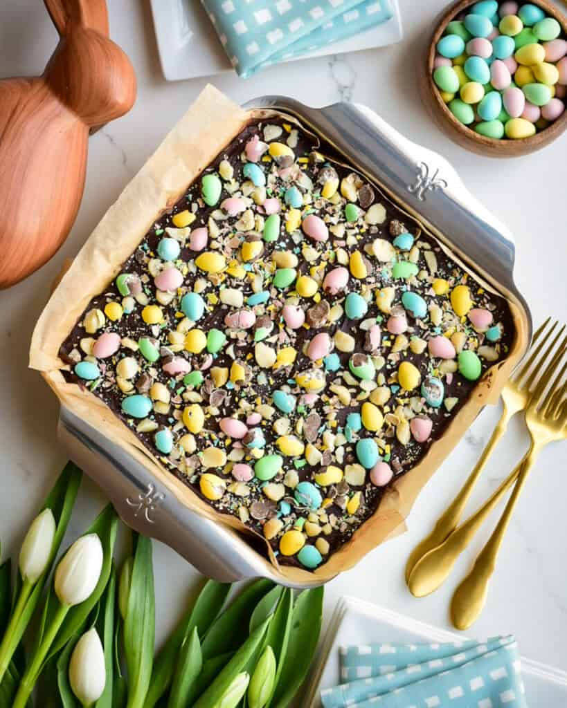 A Mini Egg Millionaire’s Shortbread for Easter.