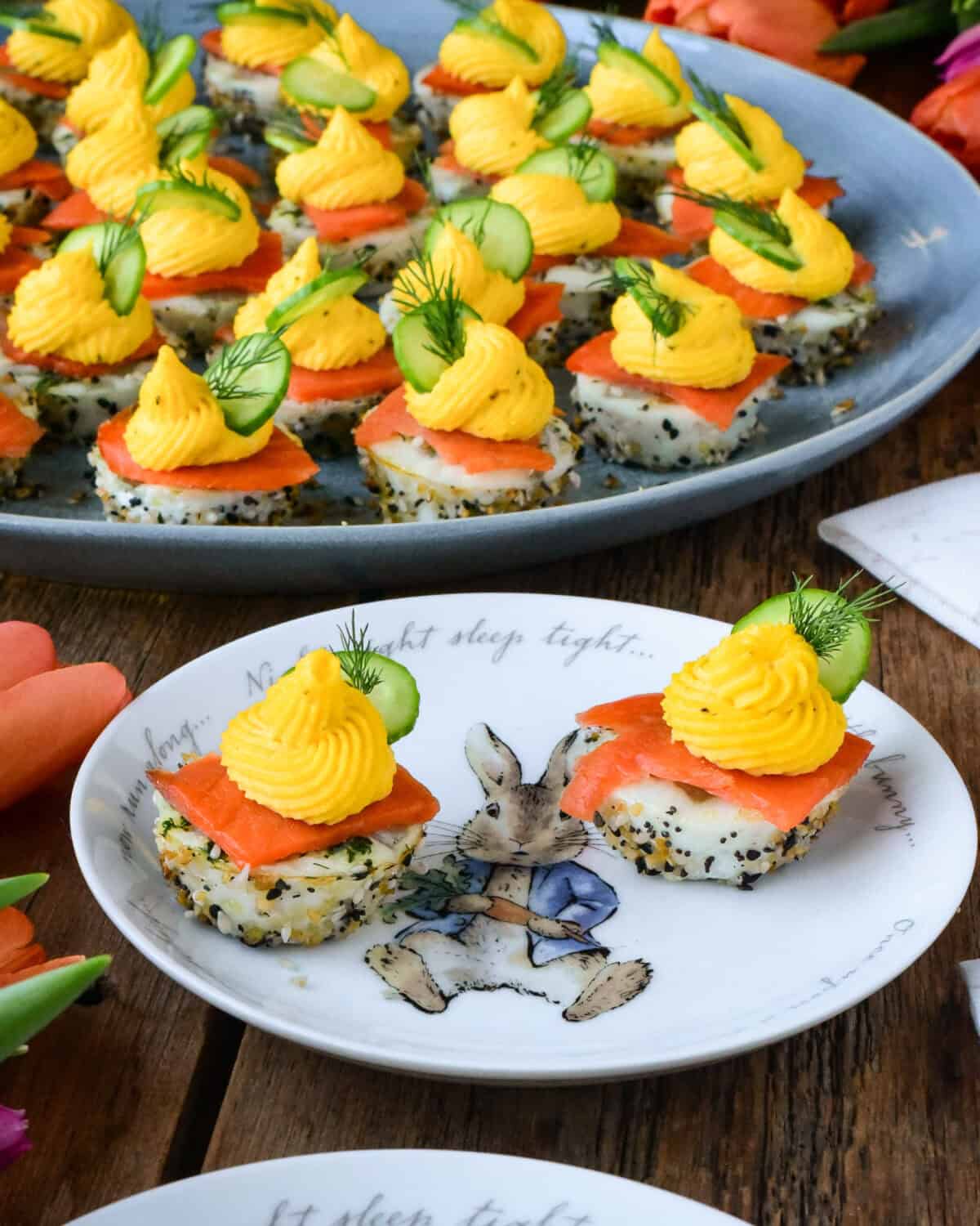 Easter appetizers deviled eggs,