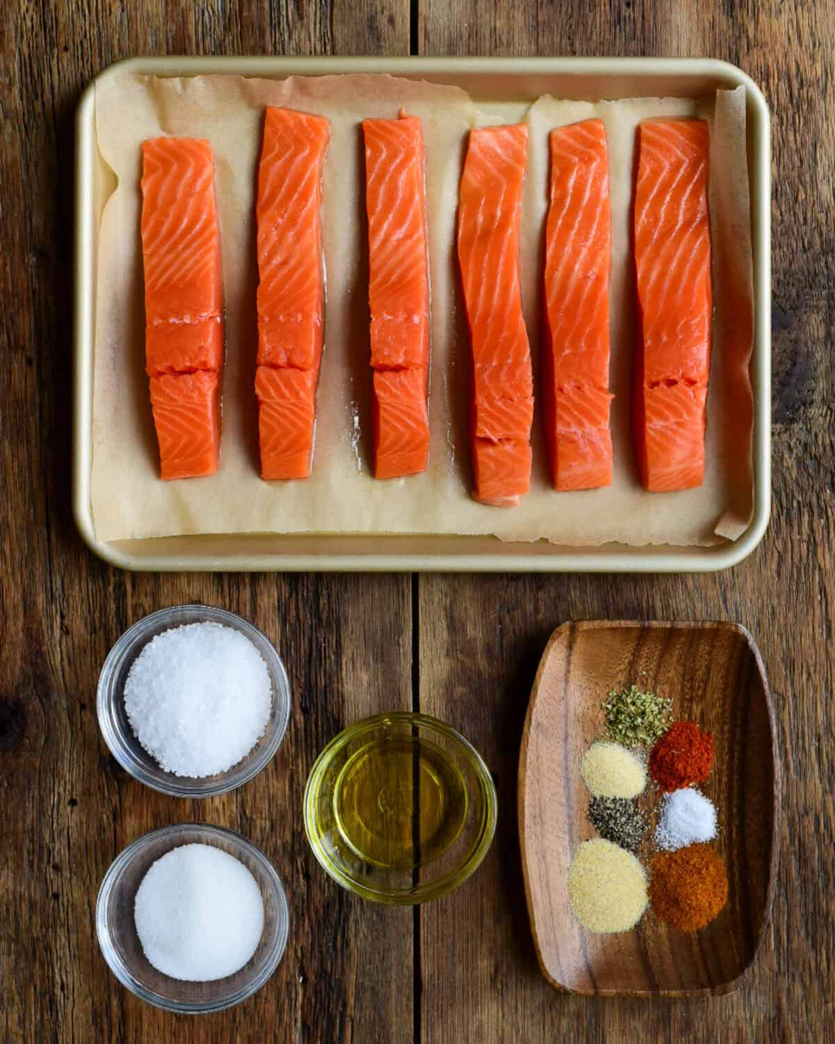 Air fryer salmon tacos recipe ingredients.