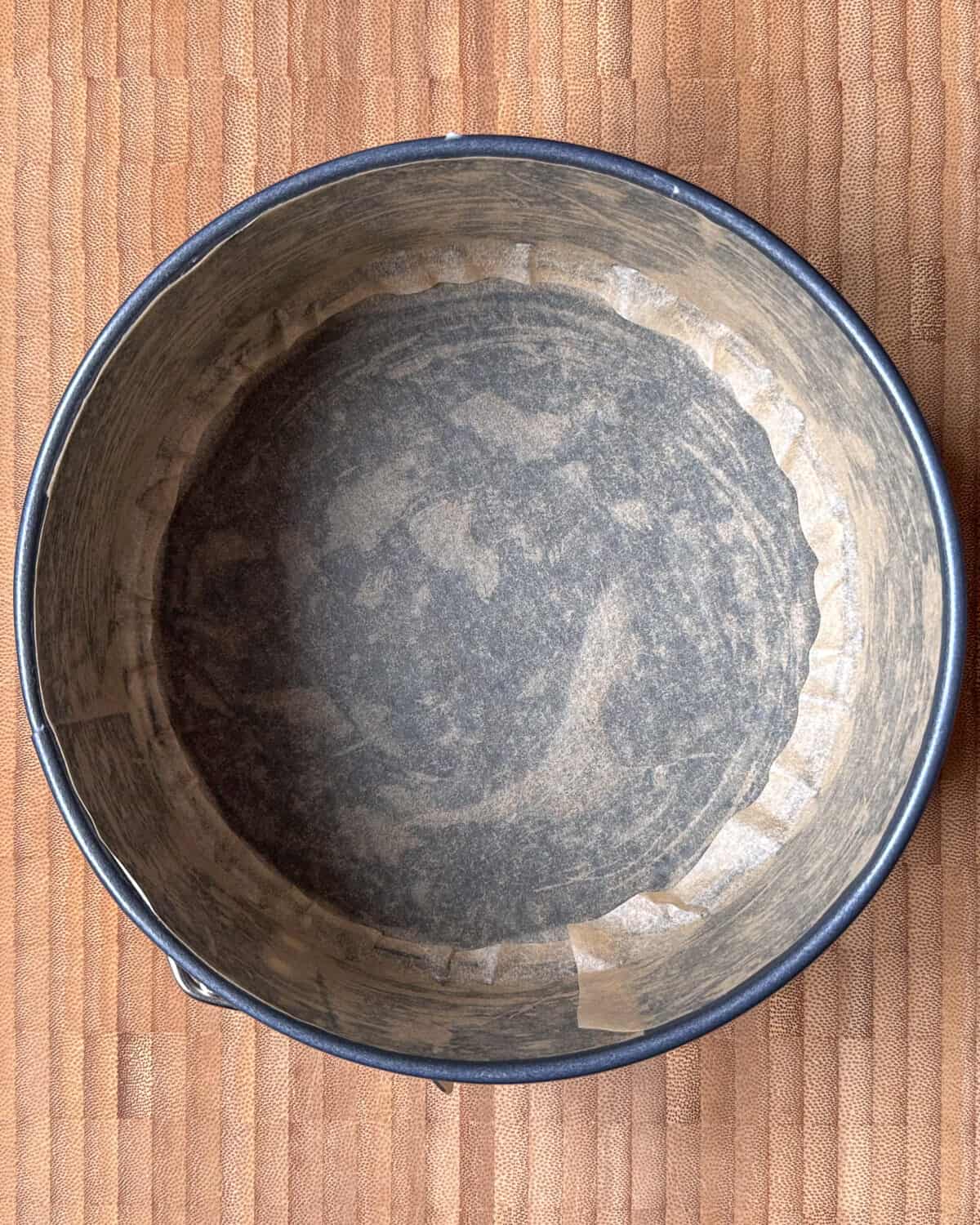 Grease and parchment line a springform pan.