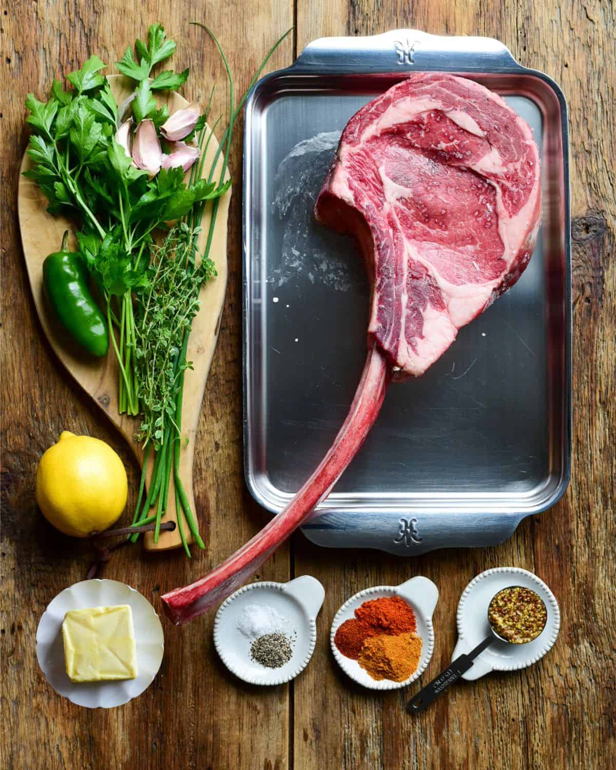Ingredients for cowboy butter recipe for steak.