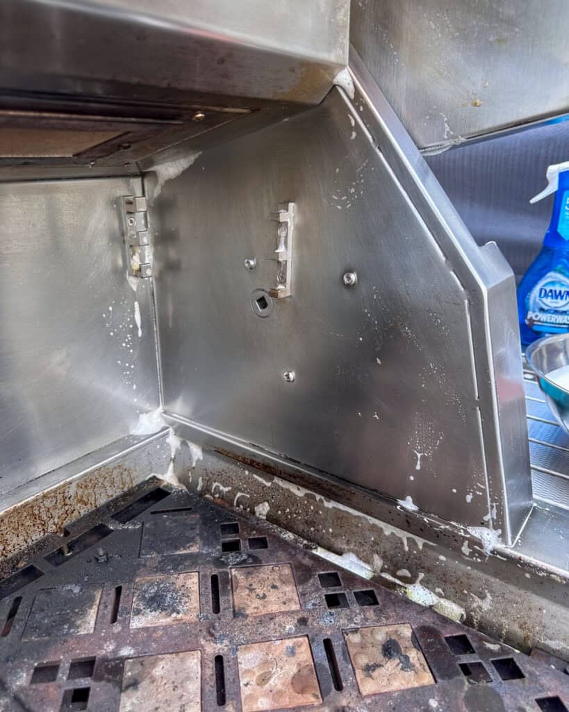 After spraying Dawn powerwash on the inside of the grill.