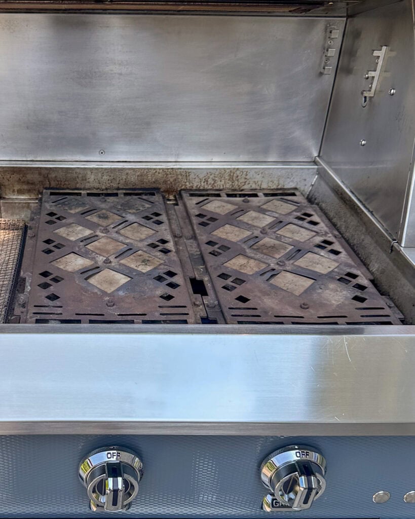 After the ceramic briquette trays have been flipped.