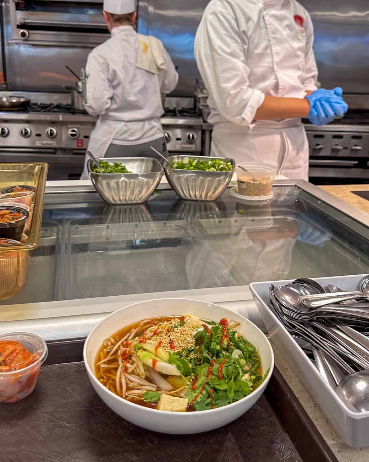 Korean Noodle Bowl at the Marché prepared by the Jr chefs.