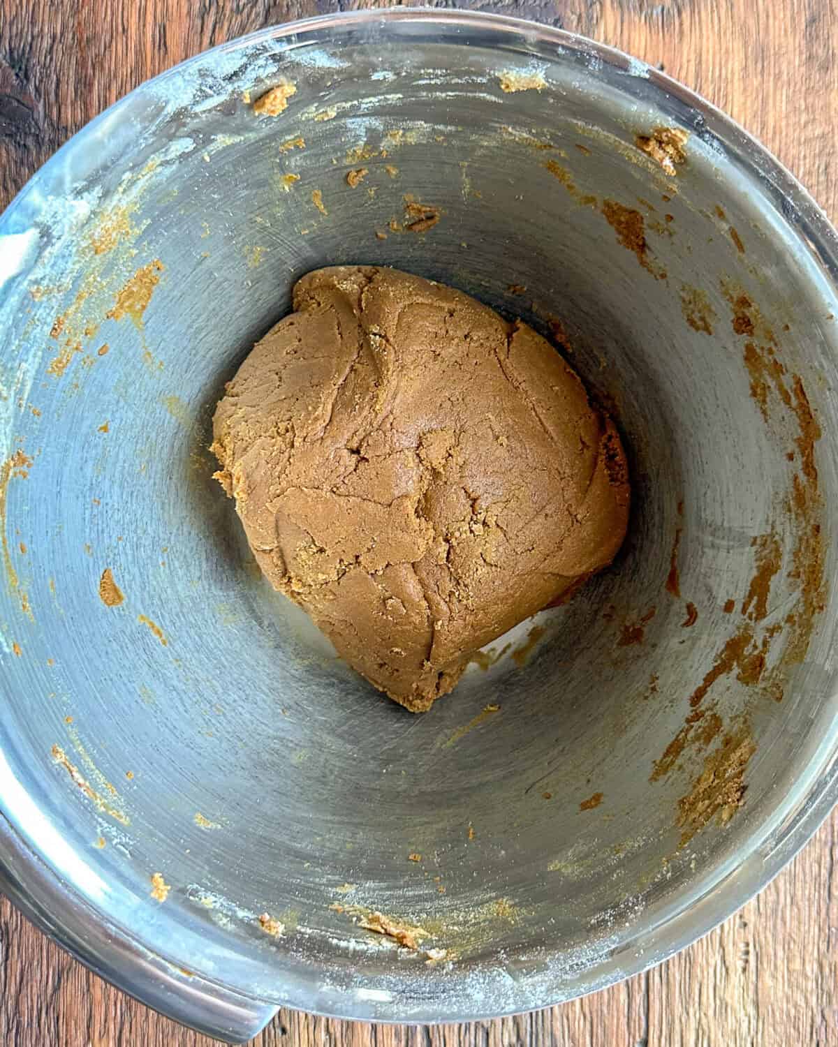 A ball of gingerbread dough.