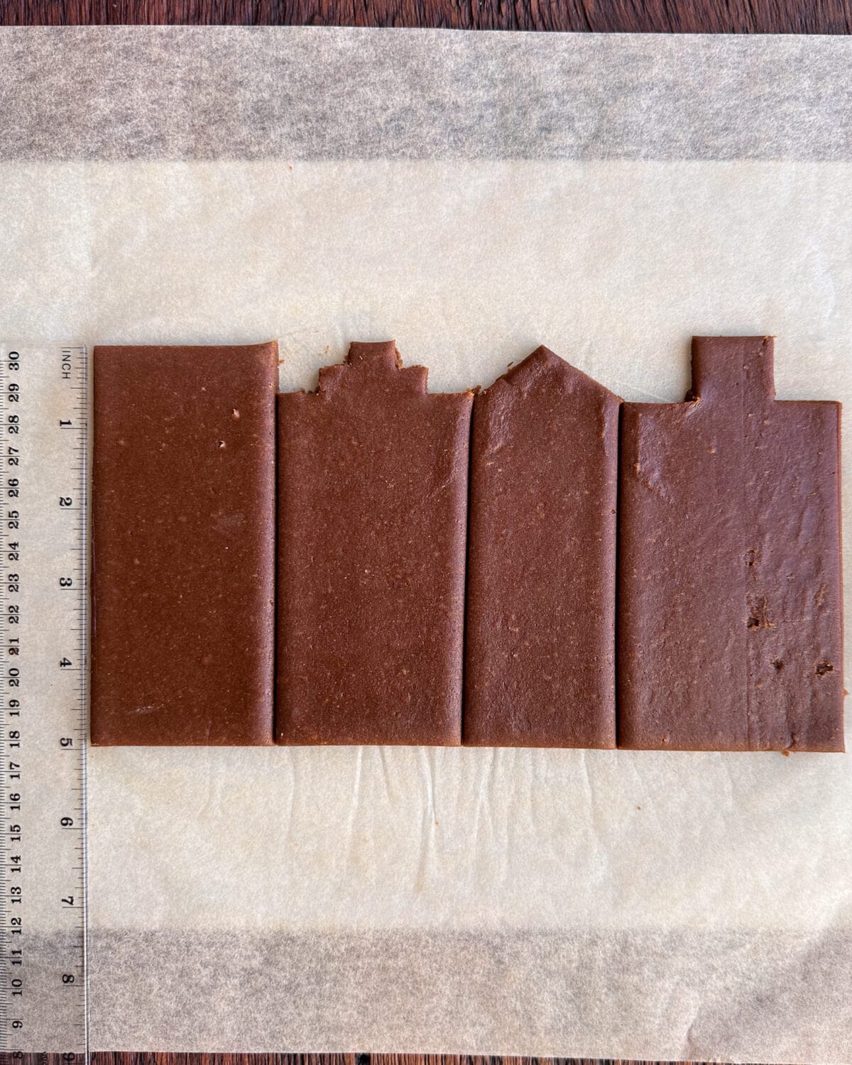 Four cut outs for gingerbread houses.