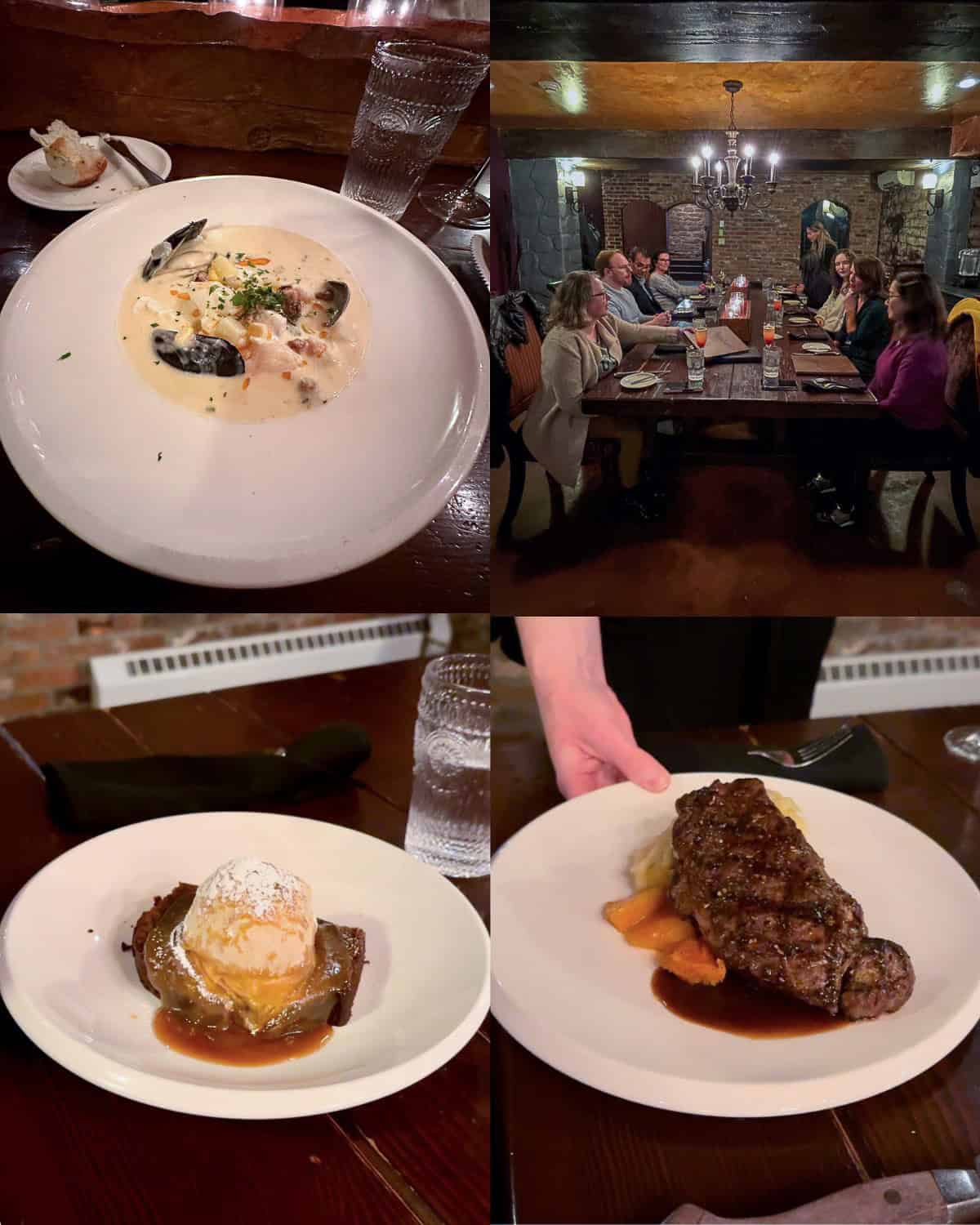 Our 3 course meal at Sim’s Steakhouse & Oyster Bar in Charlottetown, PEI.