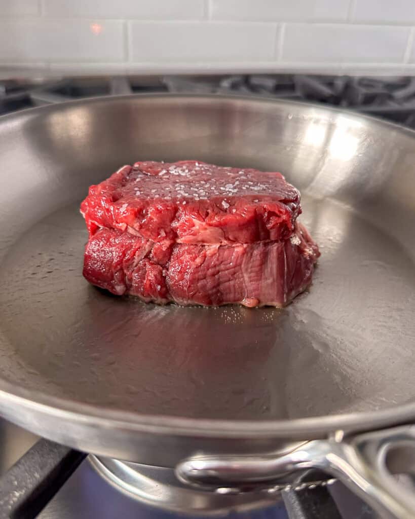 Sear the steak.