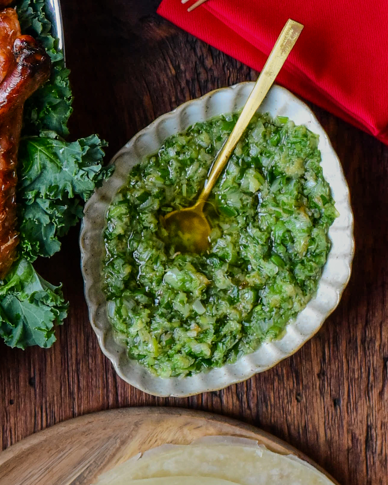 A bowl of Easy Homemade Ginger Scallion Sauce