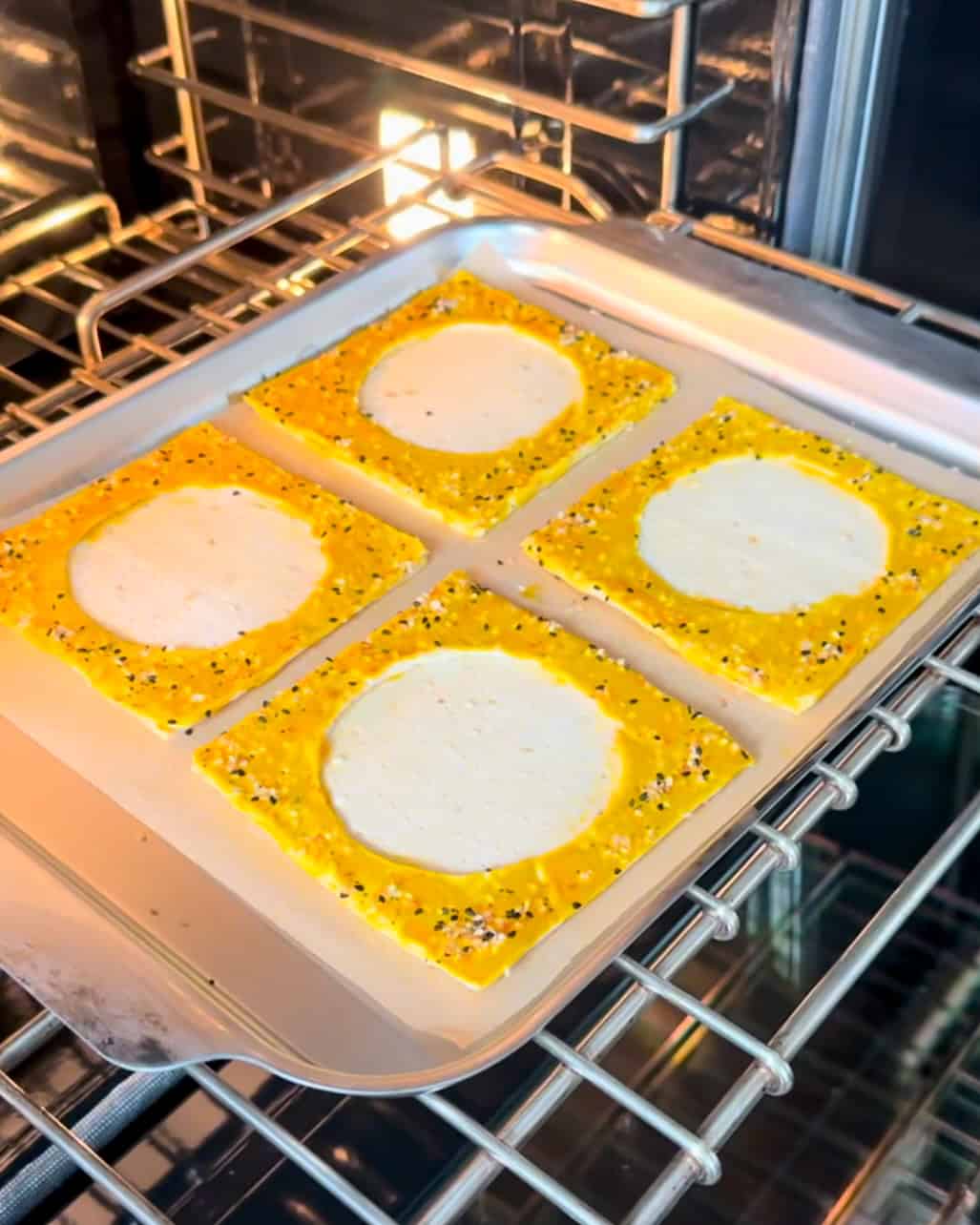 Place the prepared pastry shells on baking sheet lined with parchment paper.