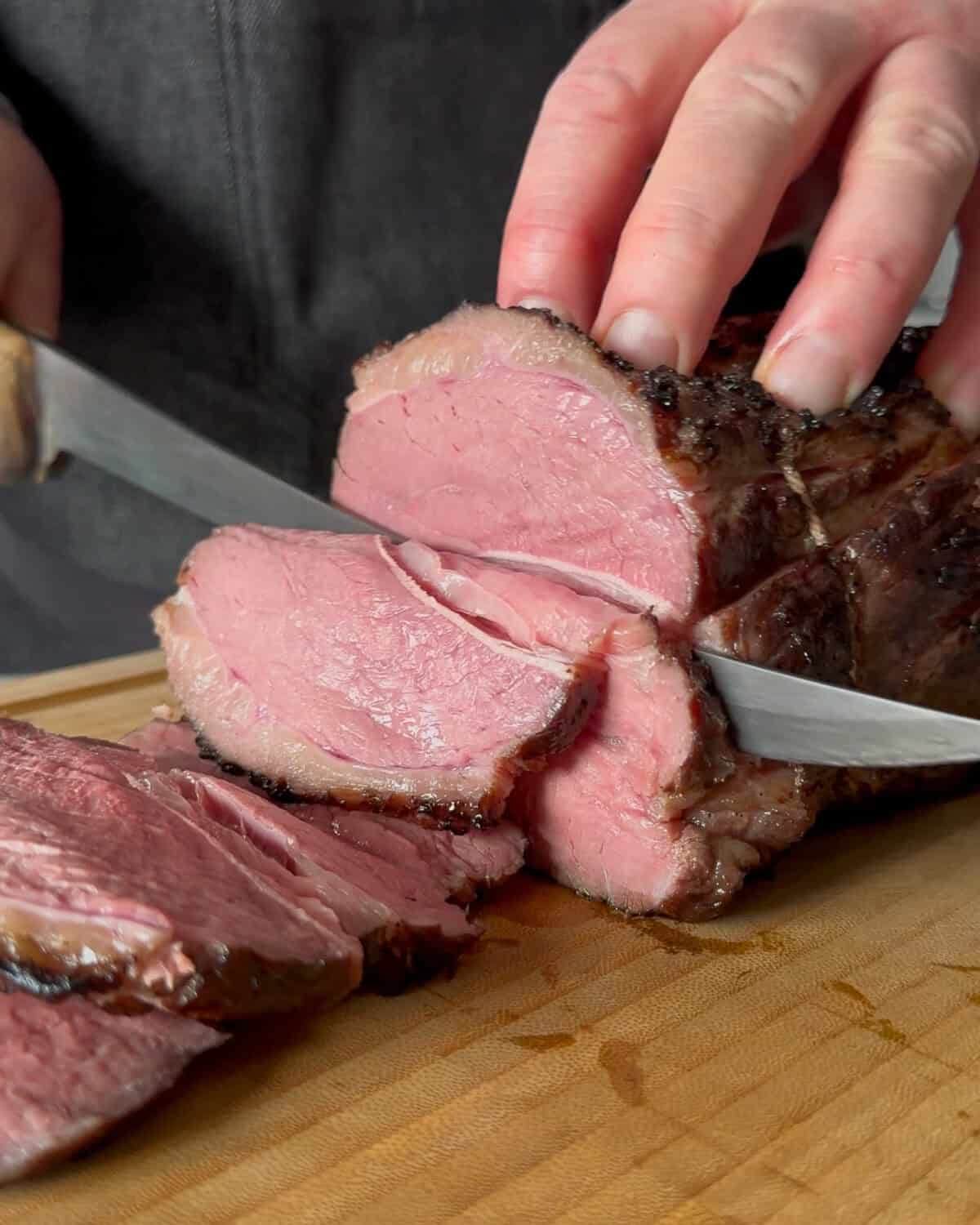 Slice the roast beef into ¼-inch-thick slices.