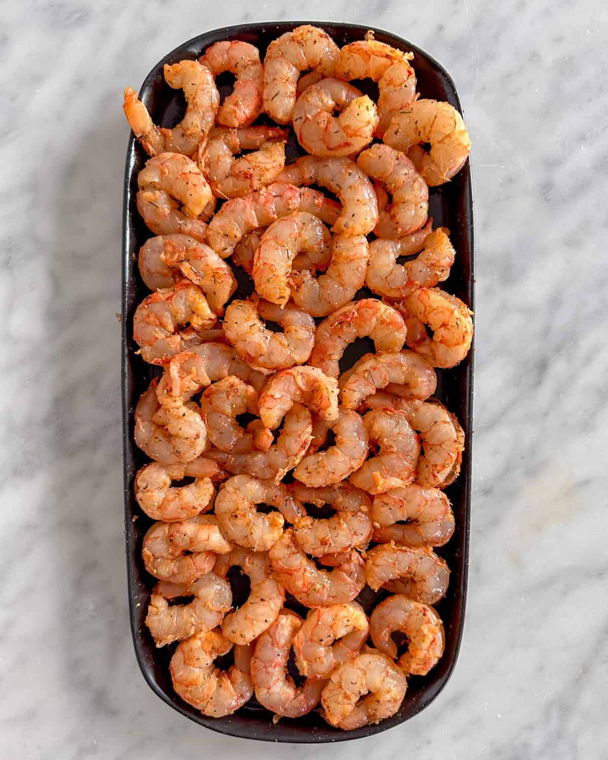 Argentinian shrimp seasoned with cajun seasoning.