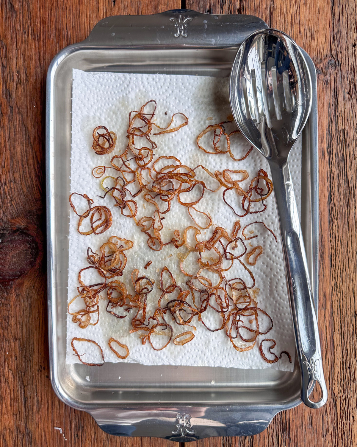 Remove the shallots with a slotted spoon and drain on paper towels. Sprinkle with salt.