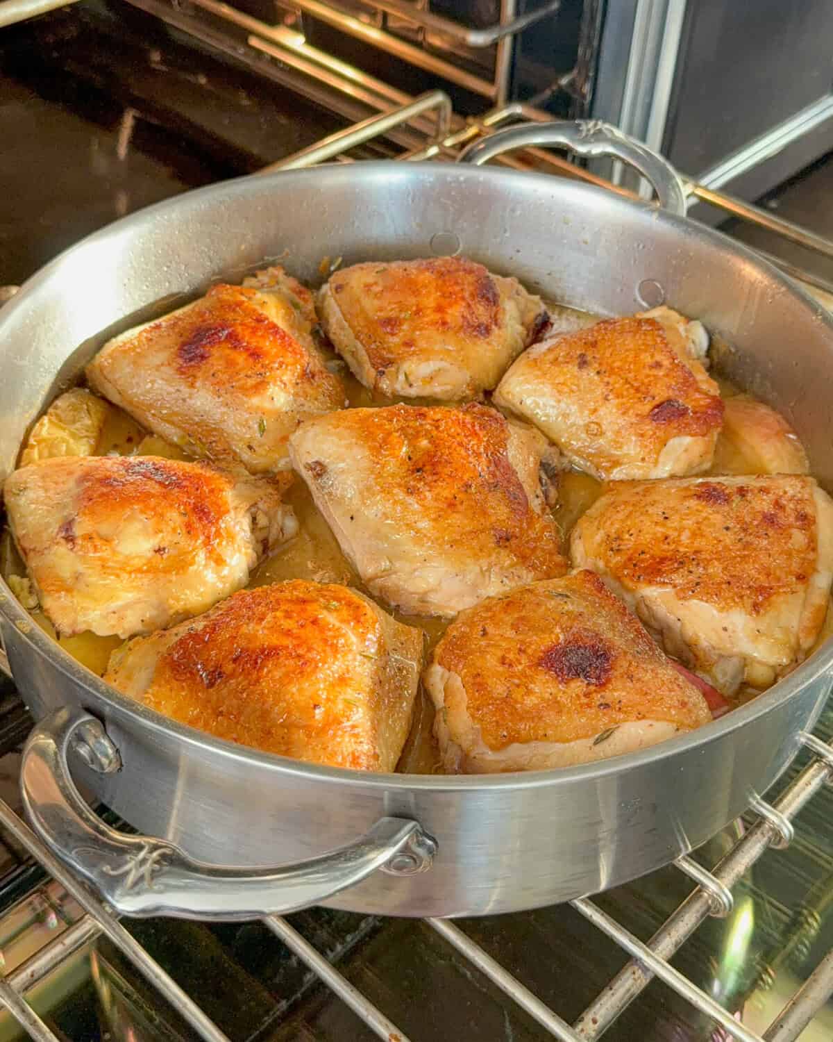 Place the pot into the pan.