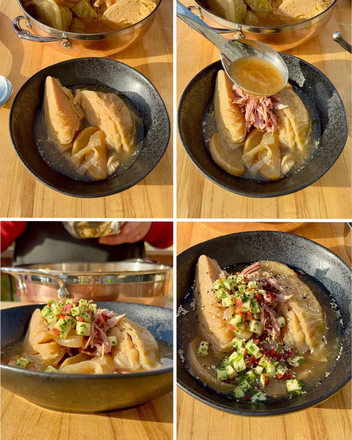 Plate the cider-braised cabbage and top with the apple gremolata.