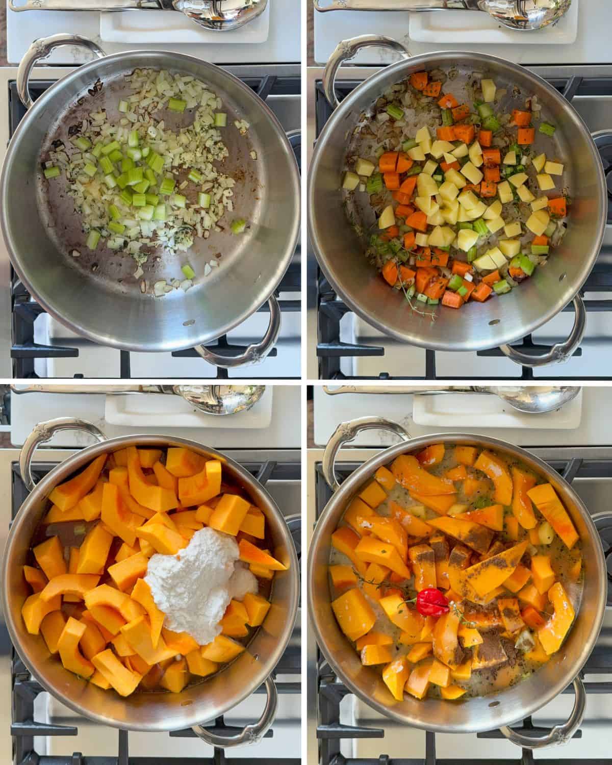 Build the base for the pumpkin soup.