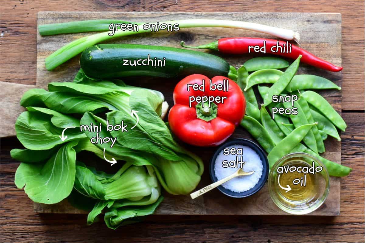 Ingredients for sautéed vegetables.