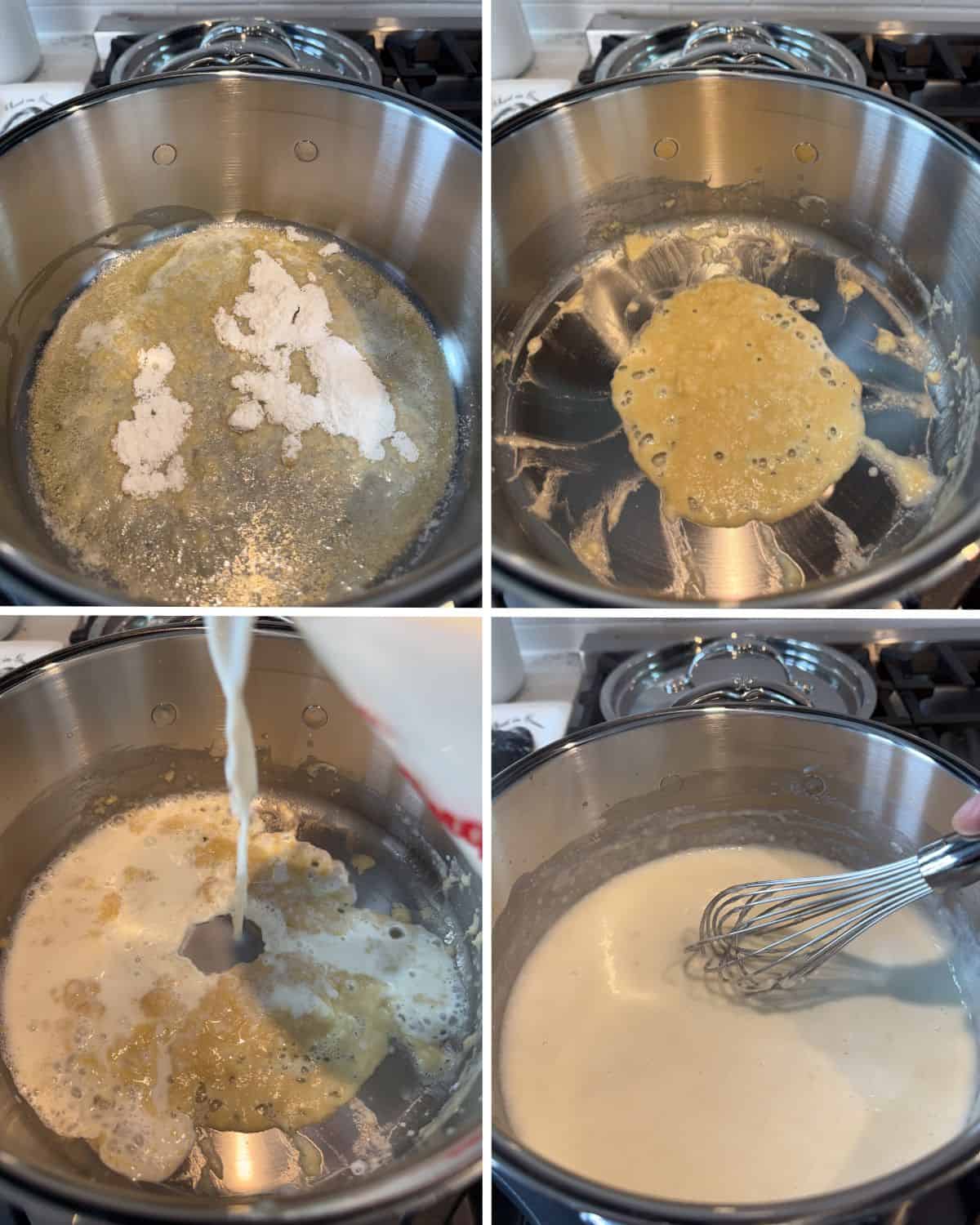 Make the roux for the mac and cheese sauce.