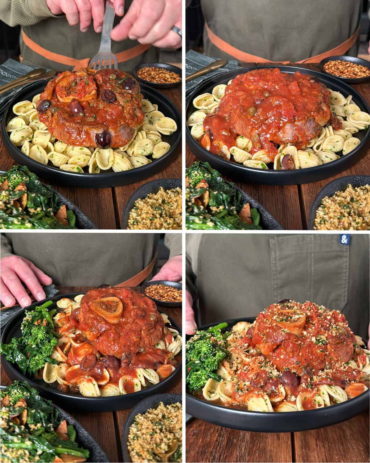 How to serve the braised osso buco.