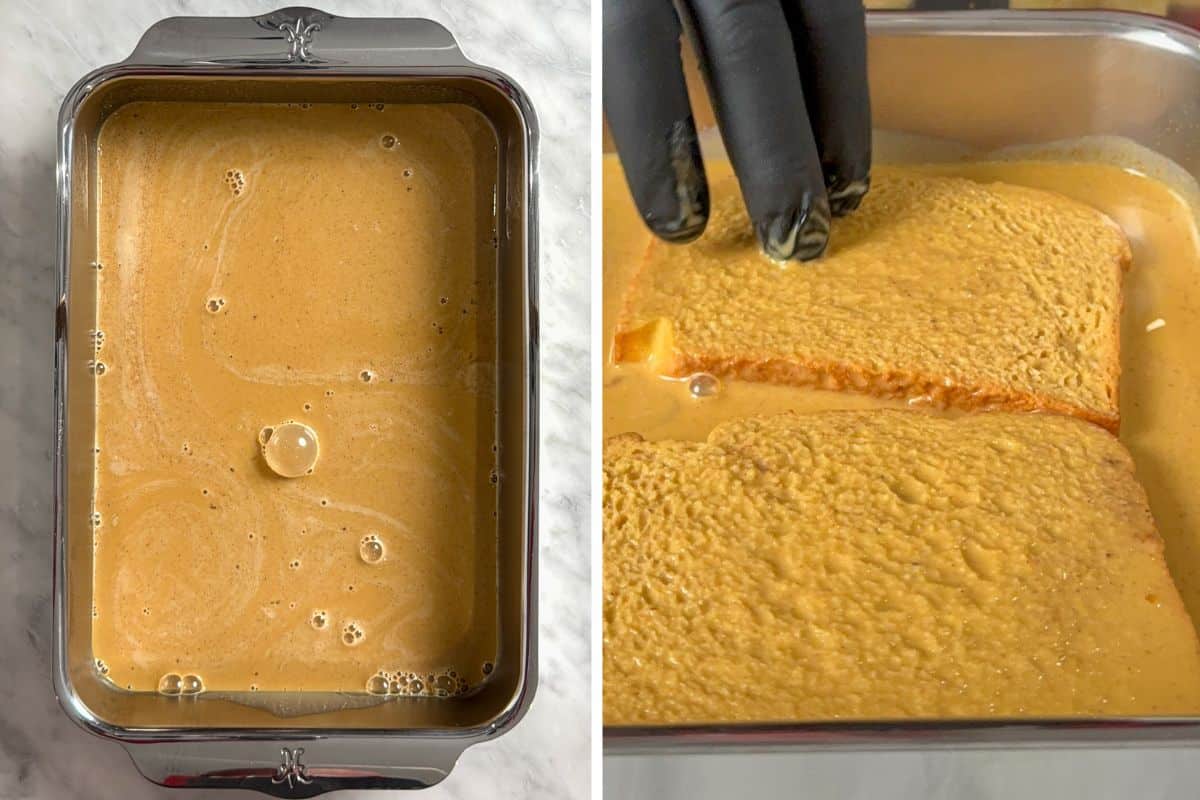 Dip each slice of bread slice of bread into the custard.