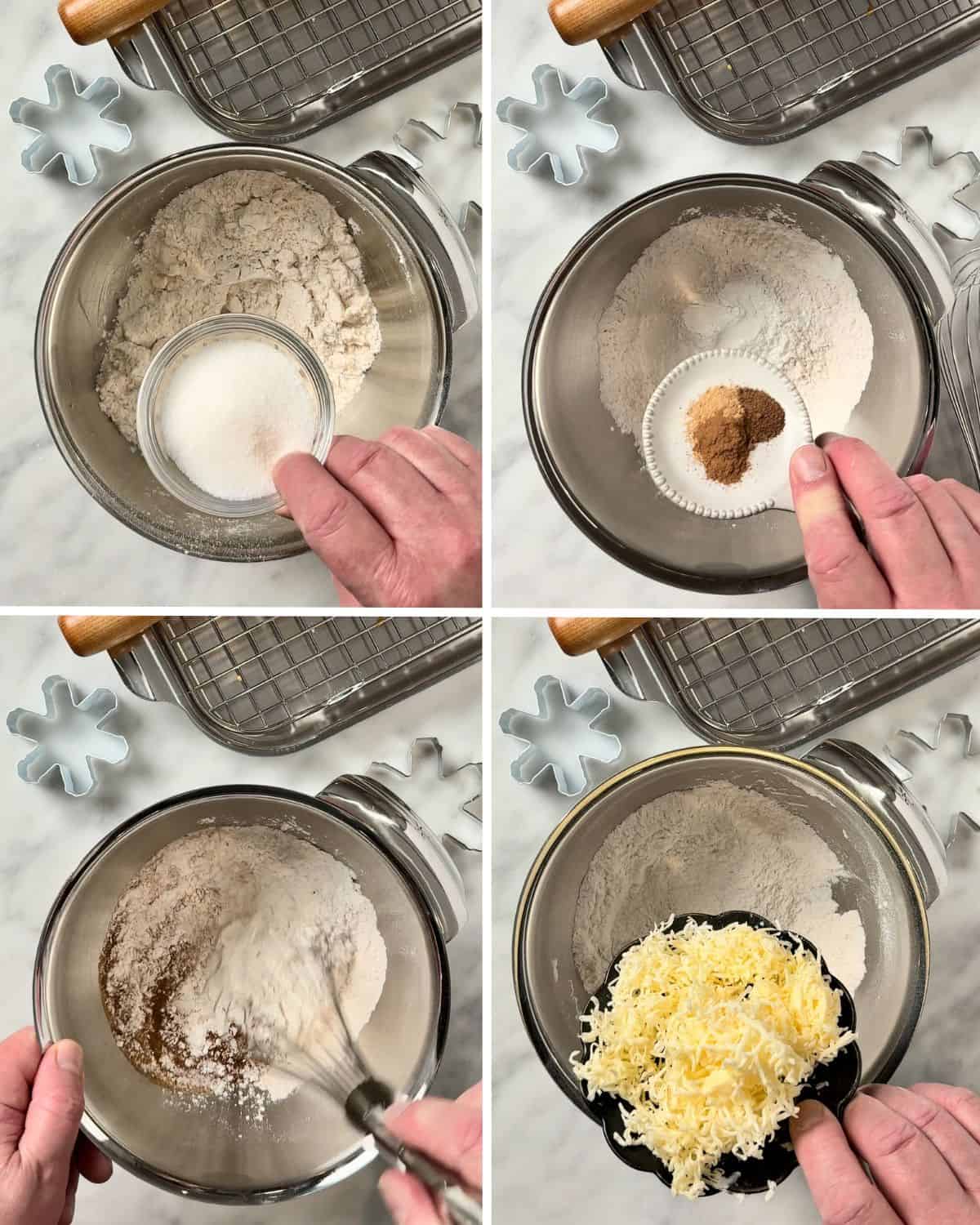 Steps for making the sugar cookie dough.