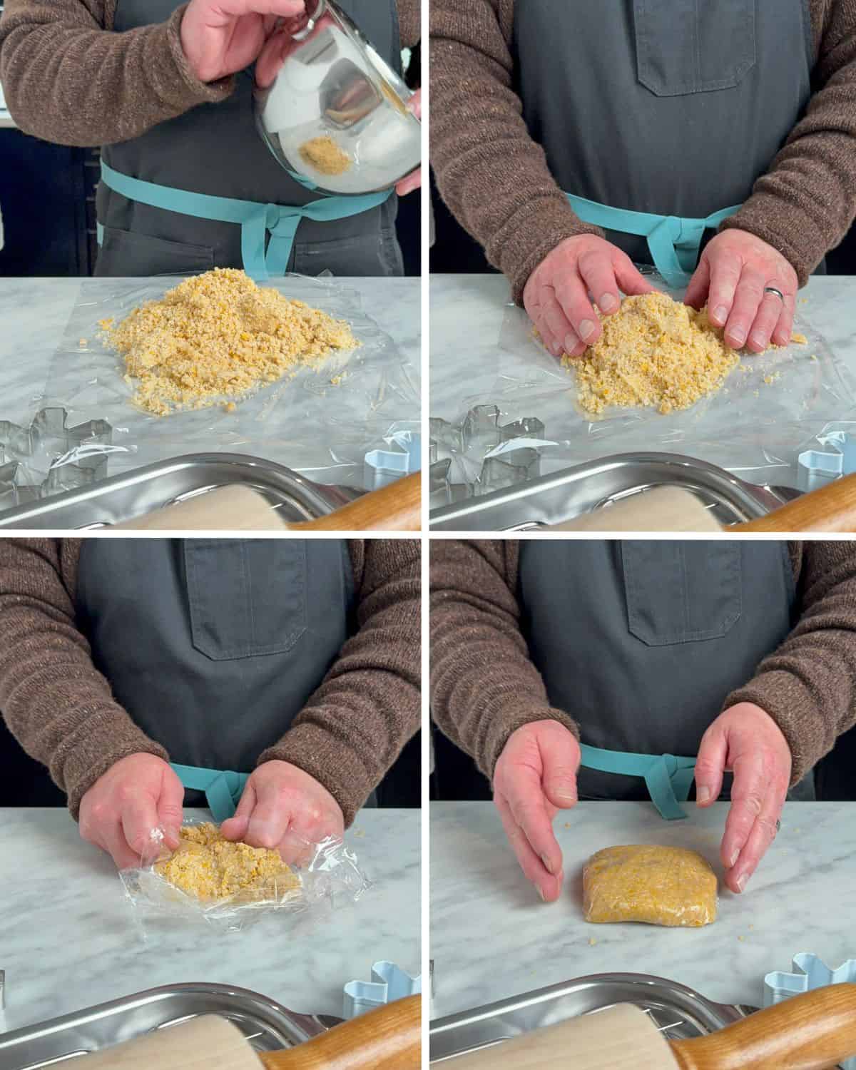 Shape the sugar cookie dough into a disc.