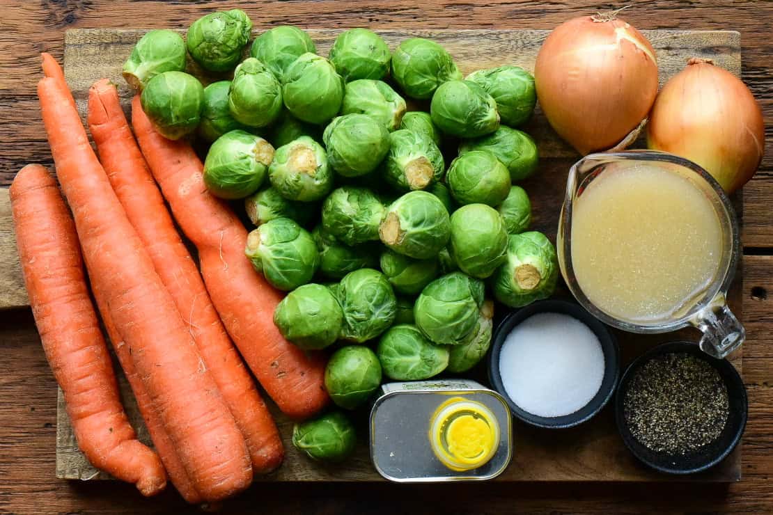 Ingredients for the roasted vegetables.