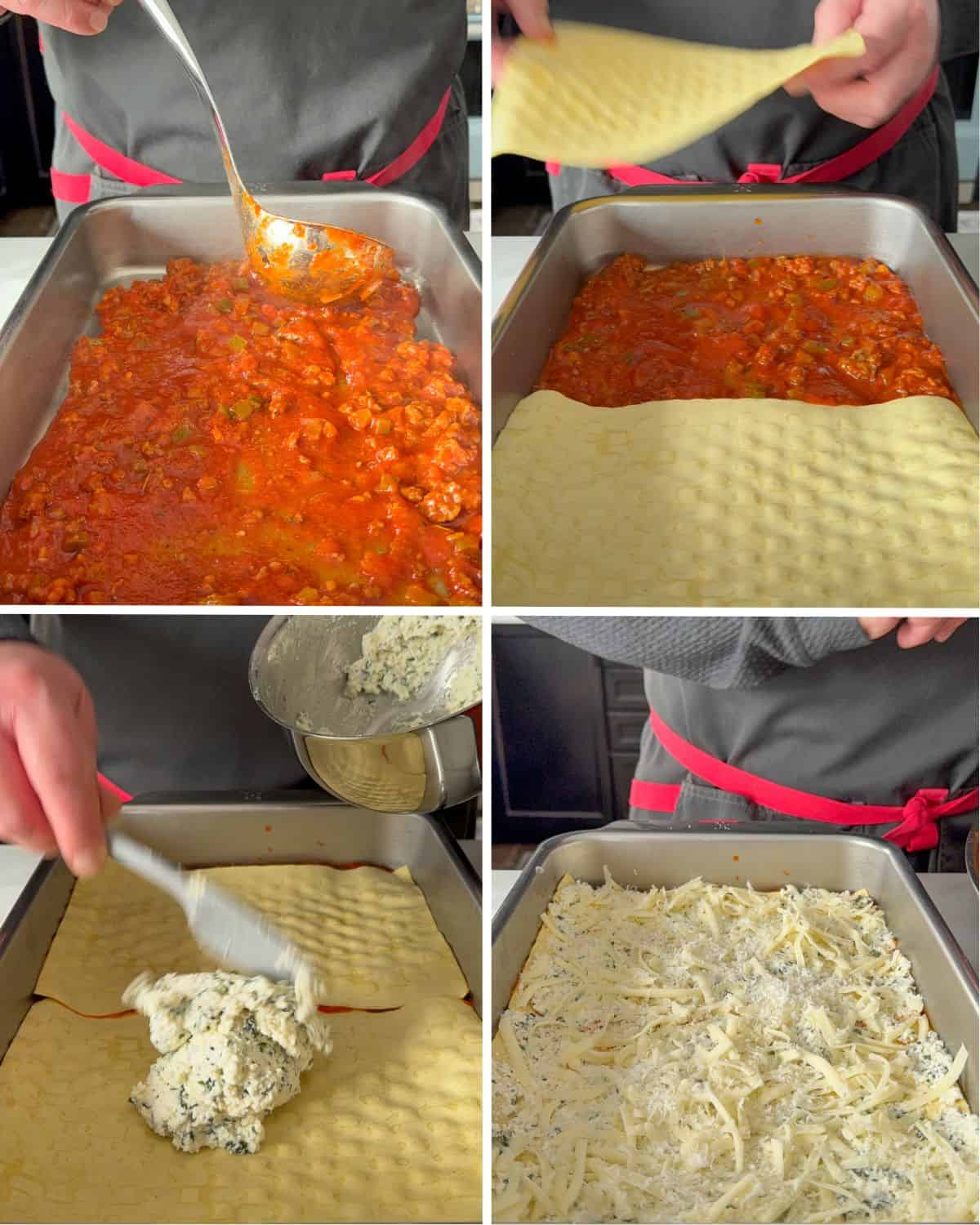 Build the layers of the lasagna and repeat.