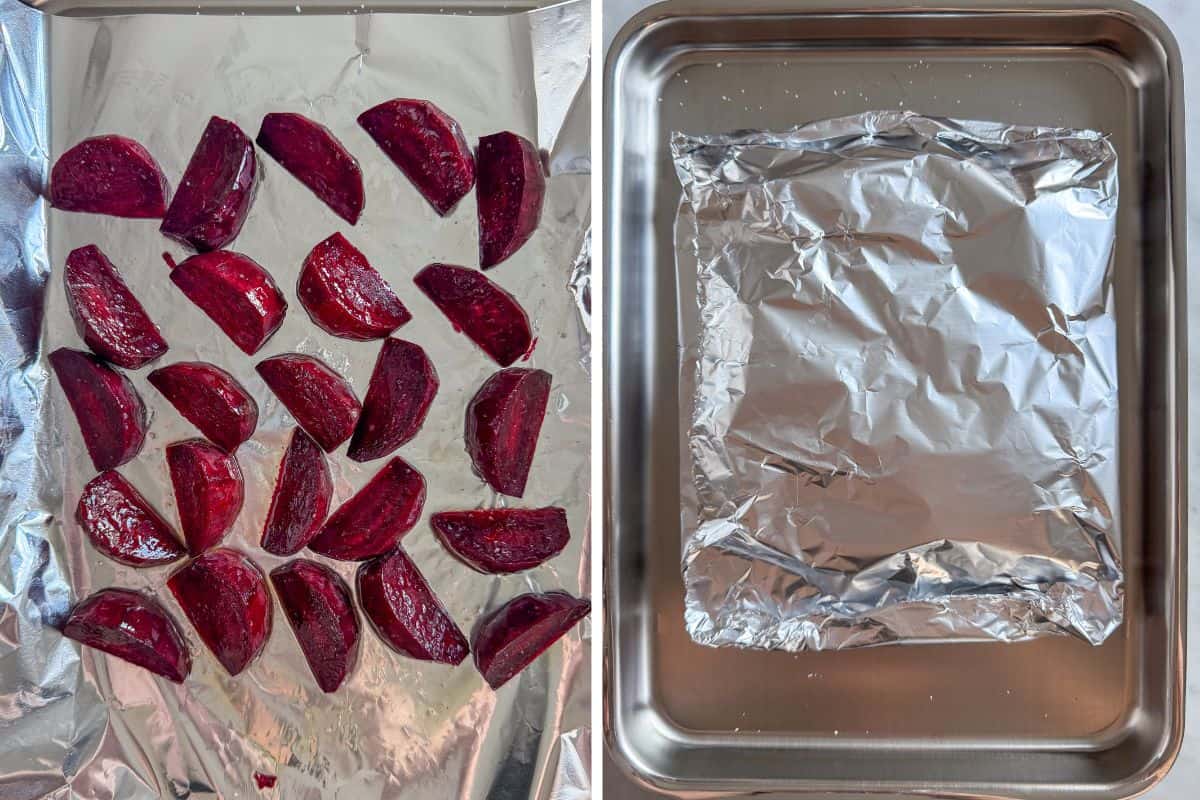 How to roast beets in a foil pack.