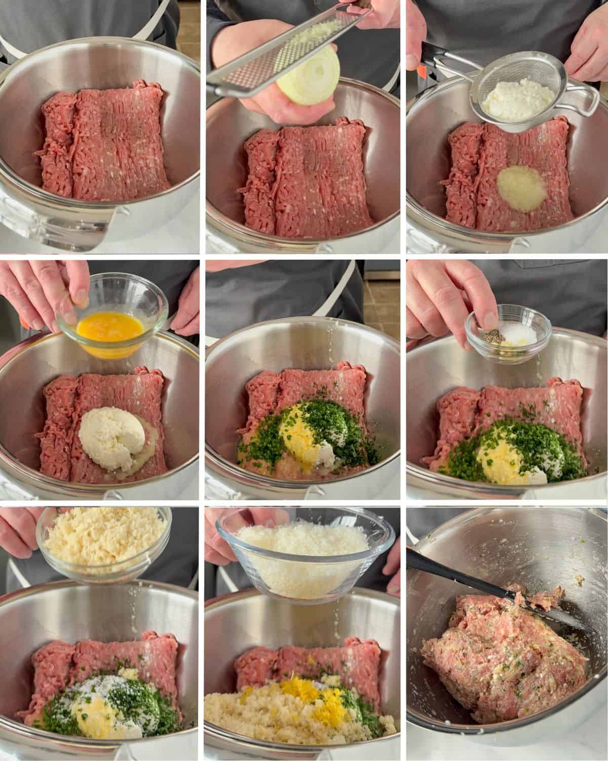 Build the chicken ricotta meatball mixture.