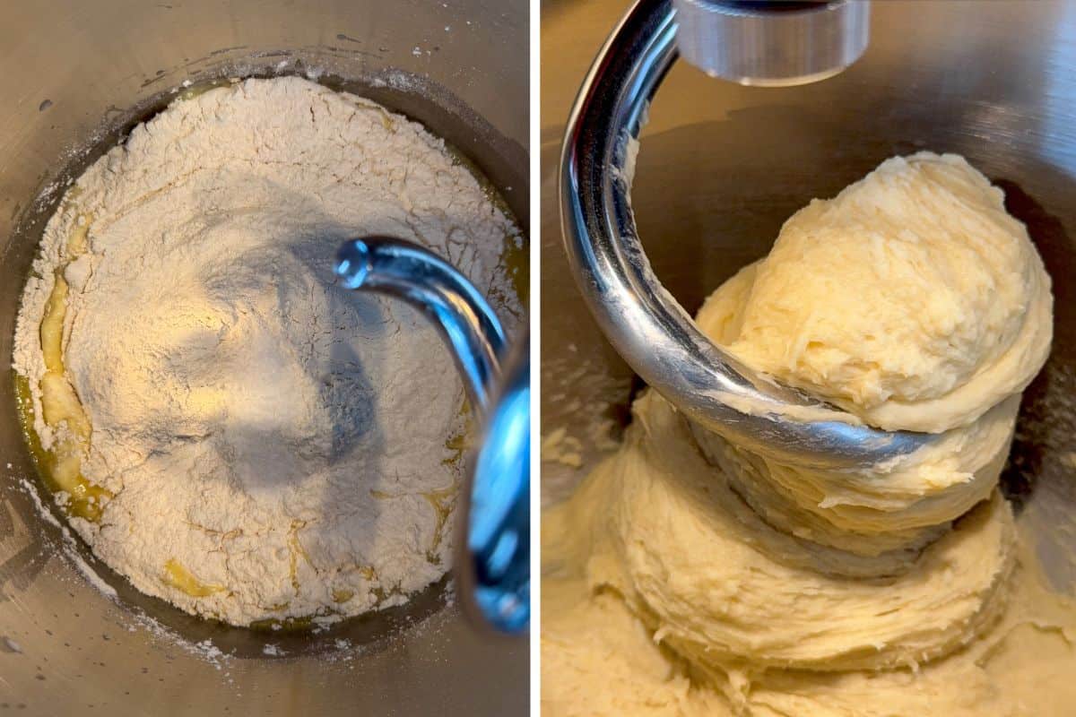 Mix the dough for the rolls.