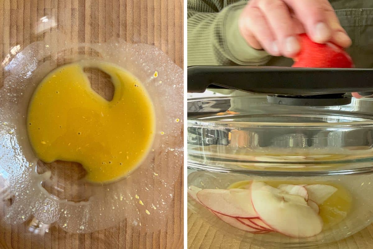 This shows you how to make an easy pickled apple recipe.