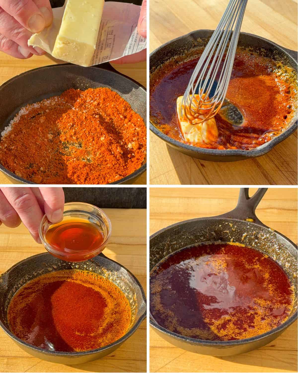 Make the Nashville hot honey butter in a warm skillet.
