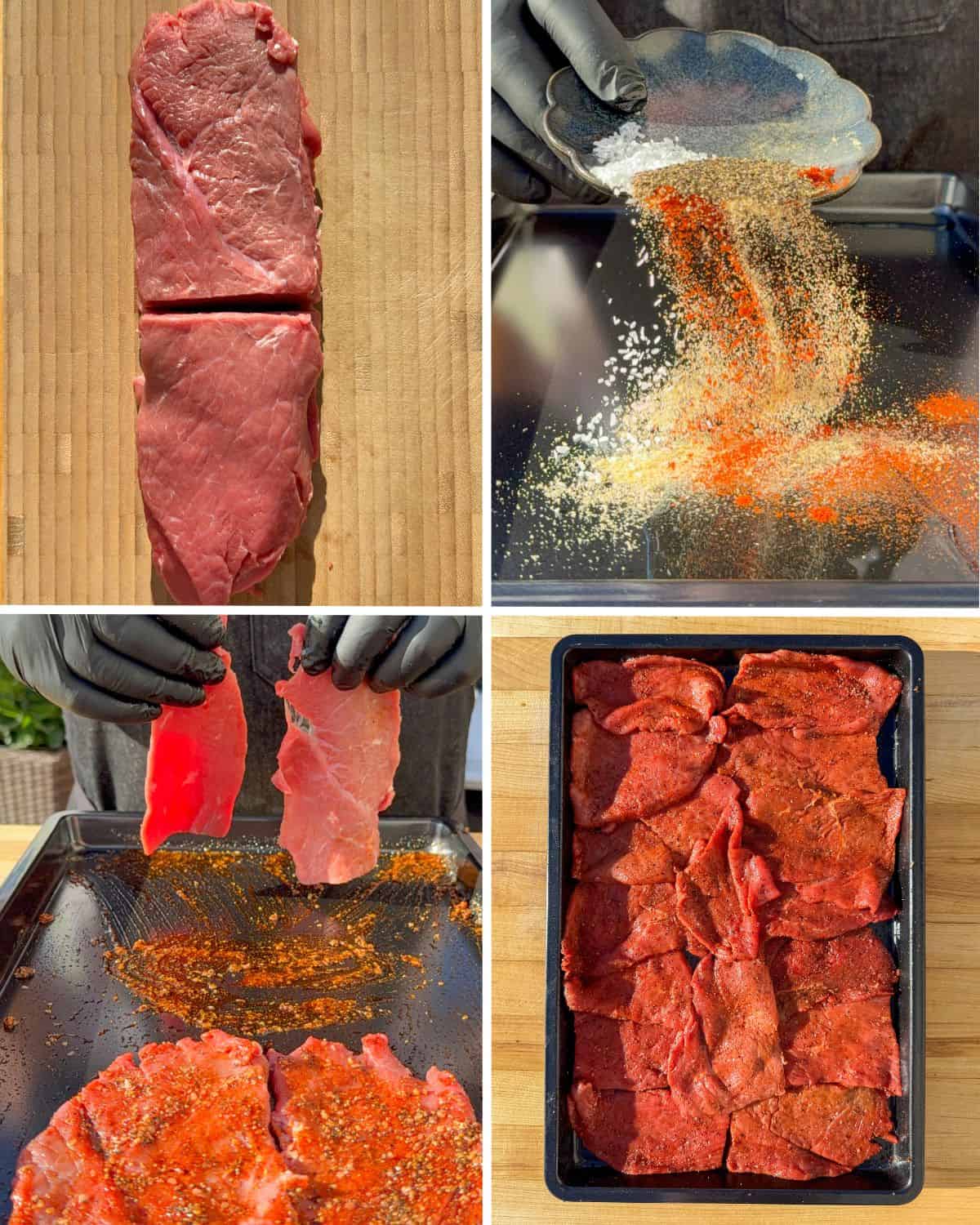 Trim and season the veal for the sandwiches.