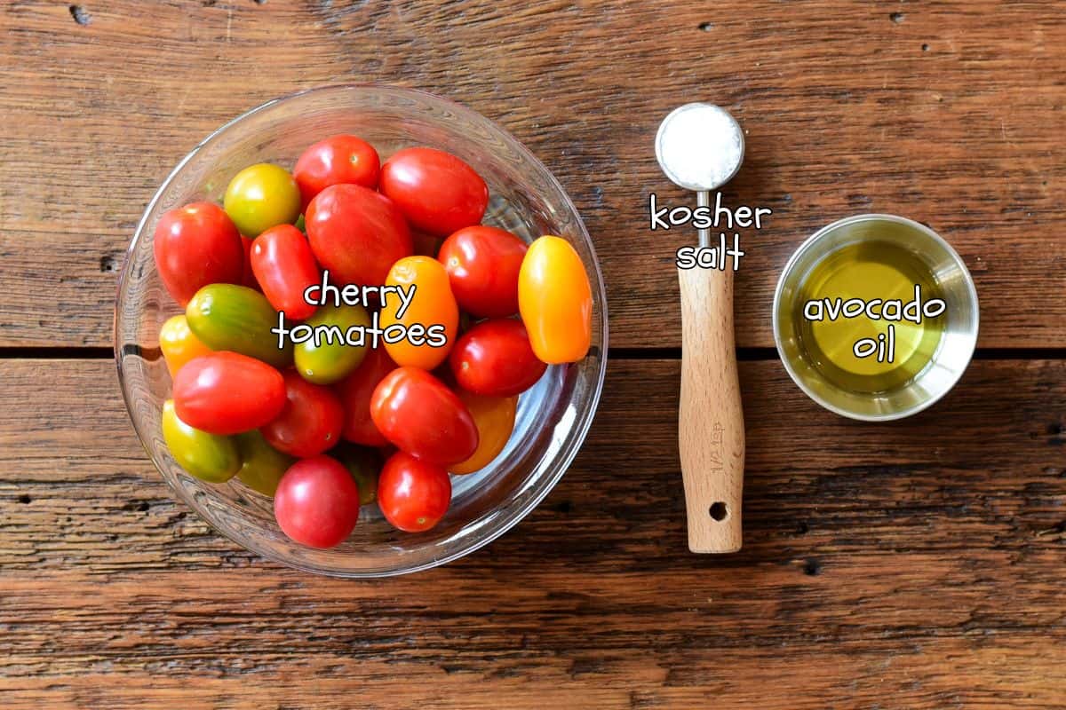 Ingredients for griddled tomatoes.
