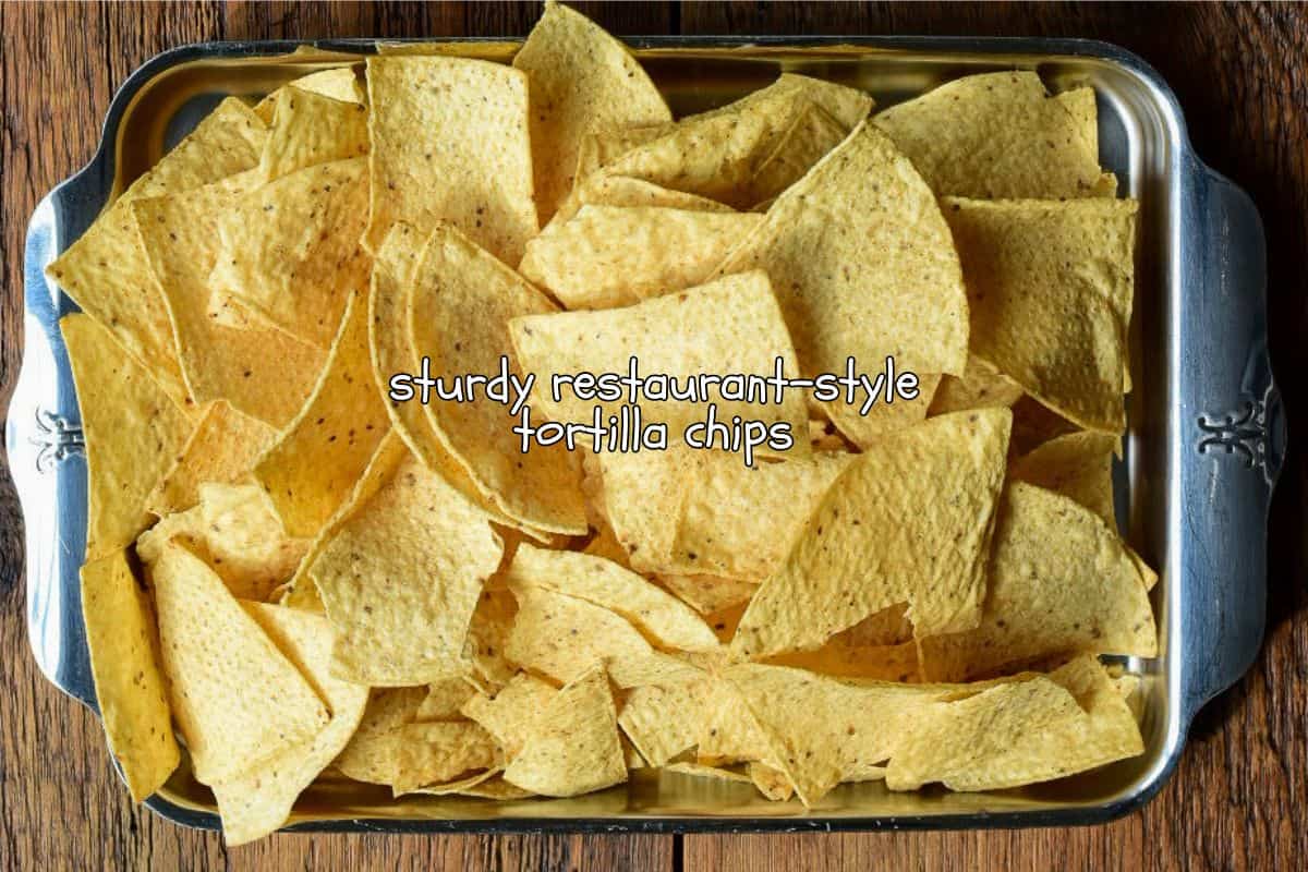Restaurant quality torilla chips for shrimp nachos.