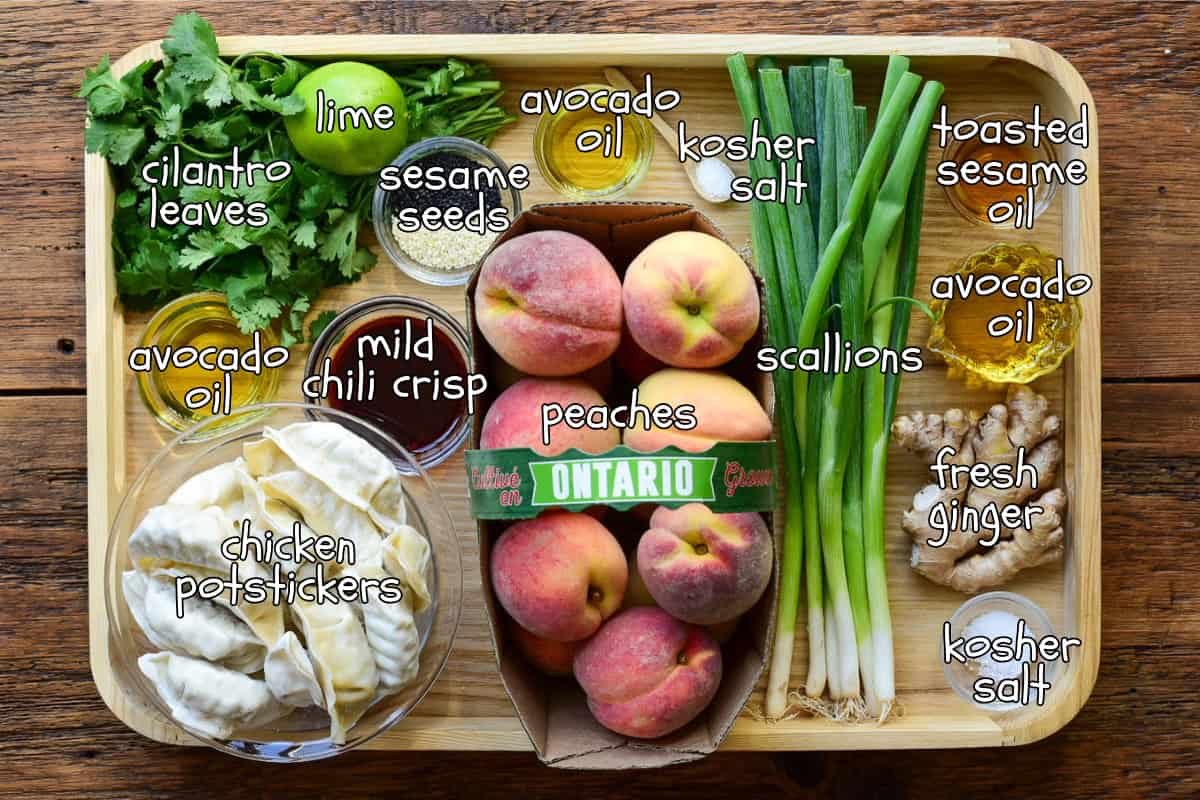 Grilled peaches recipe ingredients.
