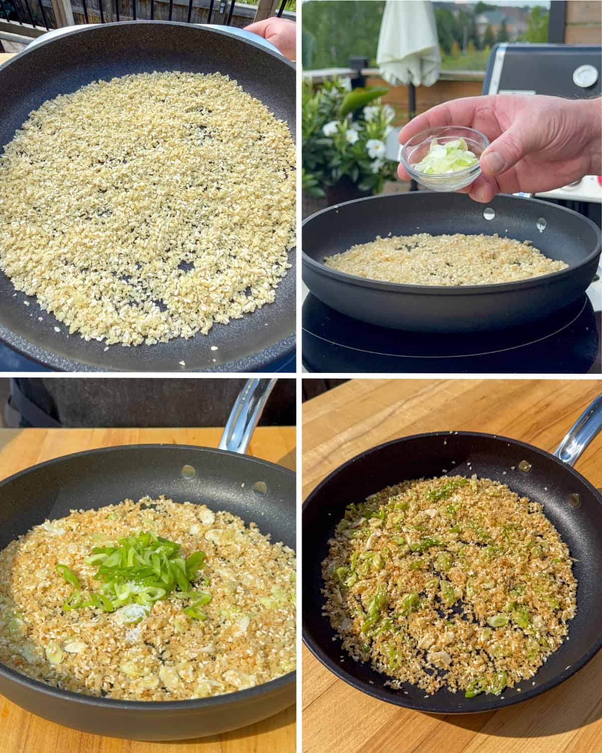 Make the scallion sesame crunch.