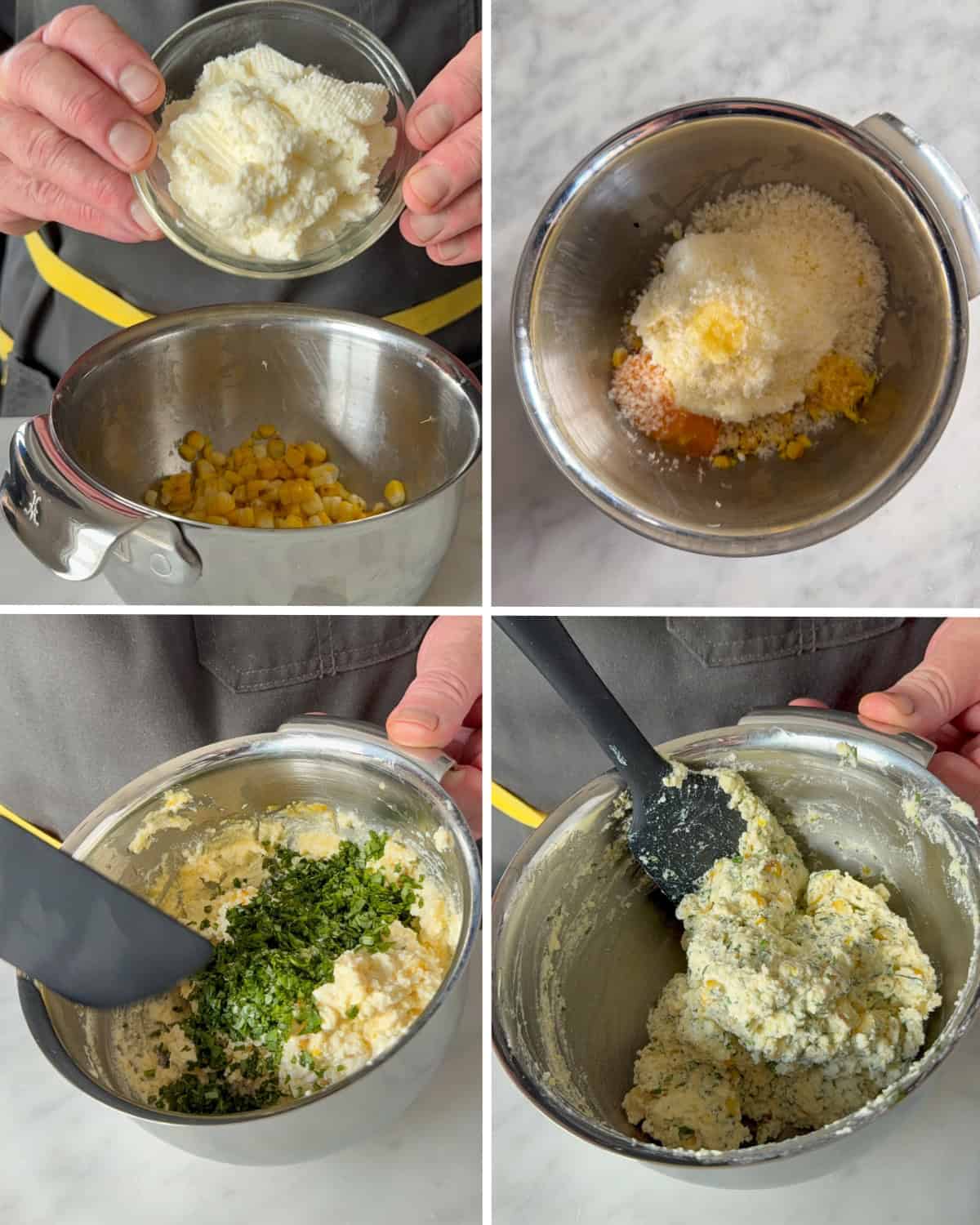Mix the ricotta corn filling ingredients together.