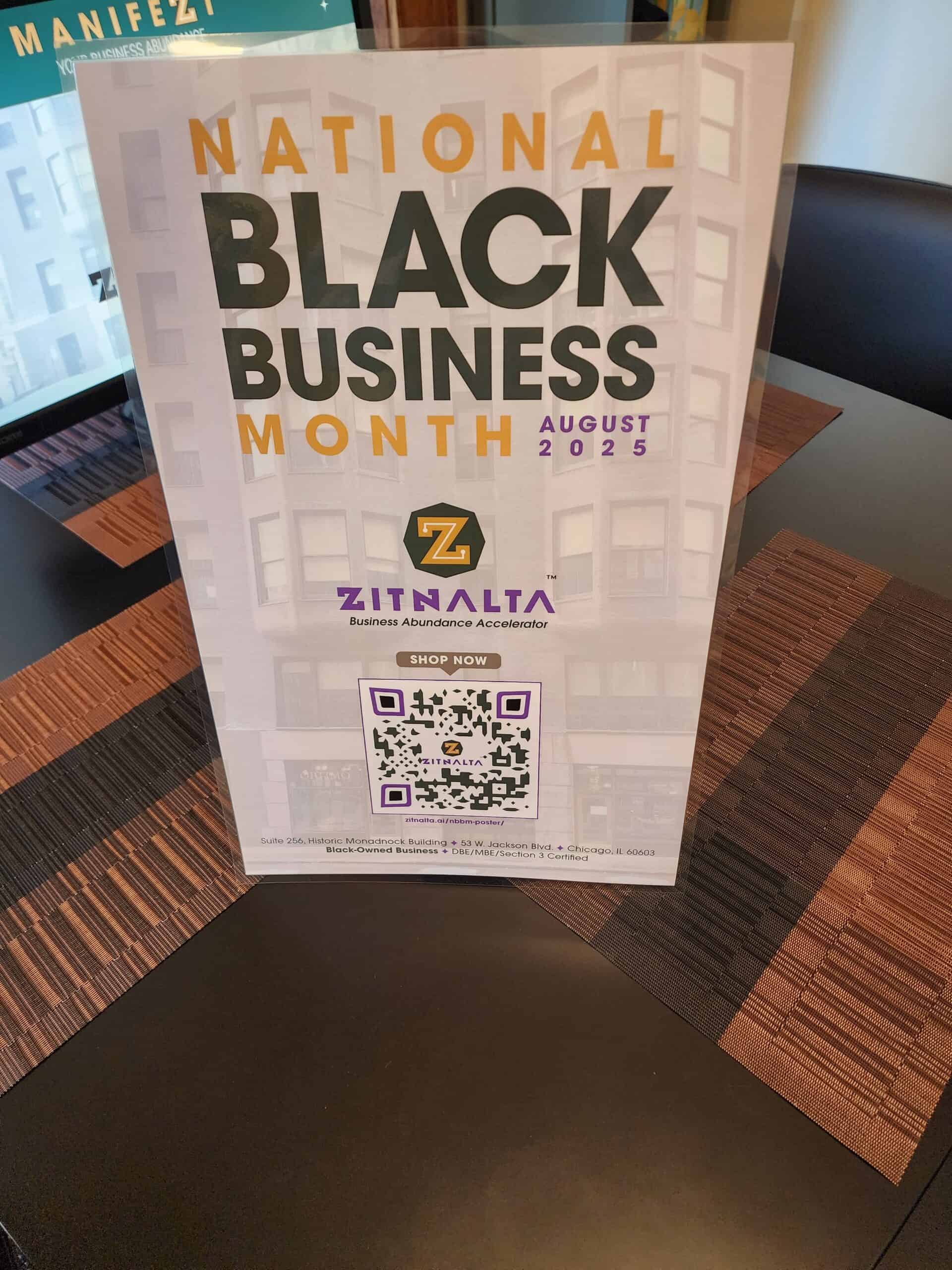 ZITNALTA™ Studio National Black Business Month August 2025 Poster