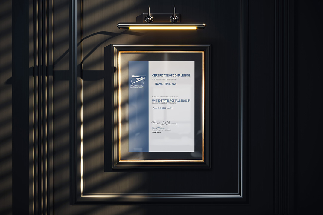 ZITNALTA Studio Dante Hamilton USPS Mail Design Professional Certification