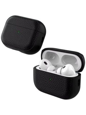 Lyxigt Läderfodral till AirPods Svart