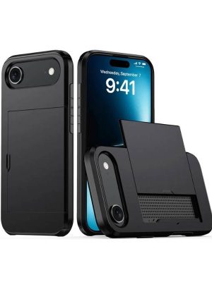 iPhone 17 Air Skal med kortfack Svart