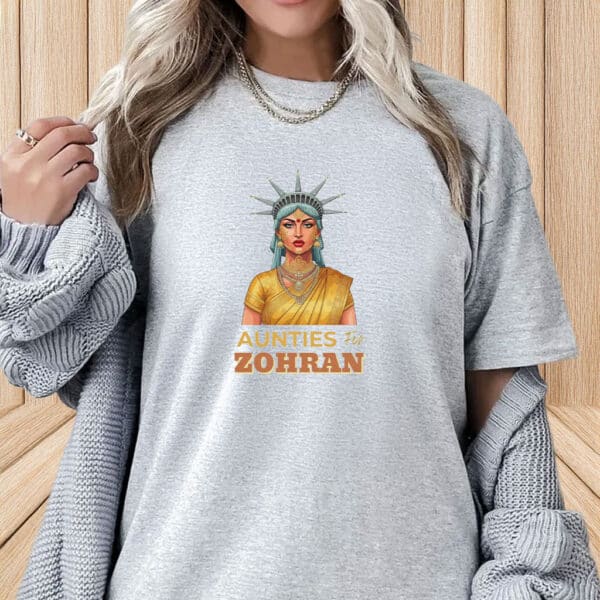Aunties for Zohran Shirt – NYC Zohran Mamdani T-Shirt