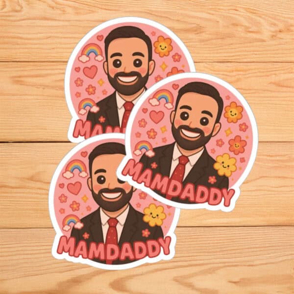 Cute Political Sticker for Zohran Mamdani Campaign, MAMDADDY Sticker