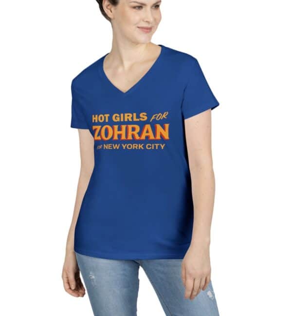 Hot Girls for Zohran For New York City Ladies' V-Neck T-Shirt