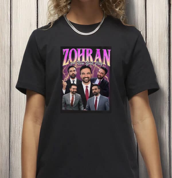 Mayor Mamdani 2025 Lightning Collage Tee, Zohran Bootleg T-Shirt